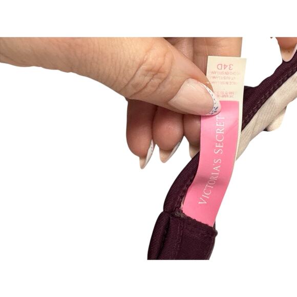 Victoria's Secret Maroon Wrap Padded Underwire Halter Bikini Top Women's 34D - Picture 10 of 12